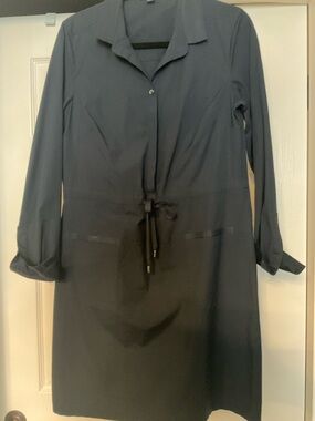 Brooks Brothers Classic Navy Shirt Dress with Tie Waist